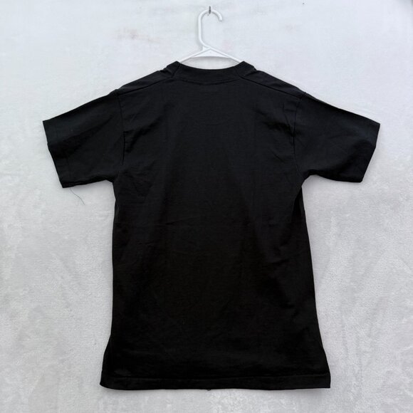 Vintage Fruit Of The Loom T Shirt Mens M Black Blank Single Stitch Made In USA - Picture 7 of 7